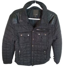 Twoce Black Quilted Insulated Jacket Snap Zip Pockets Womens Large